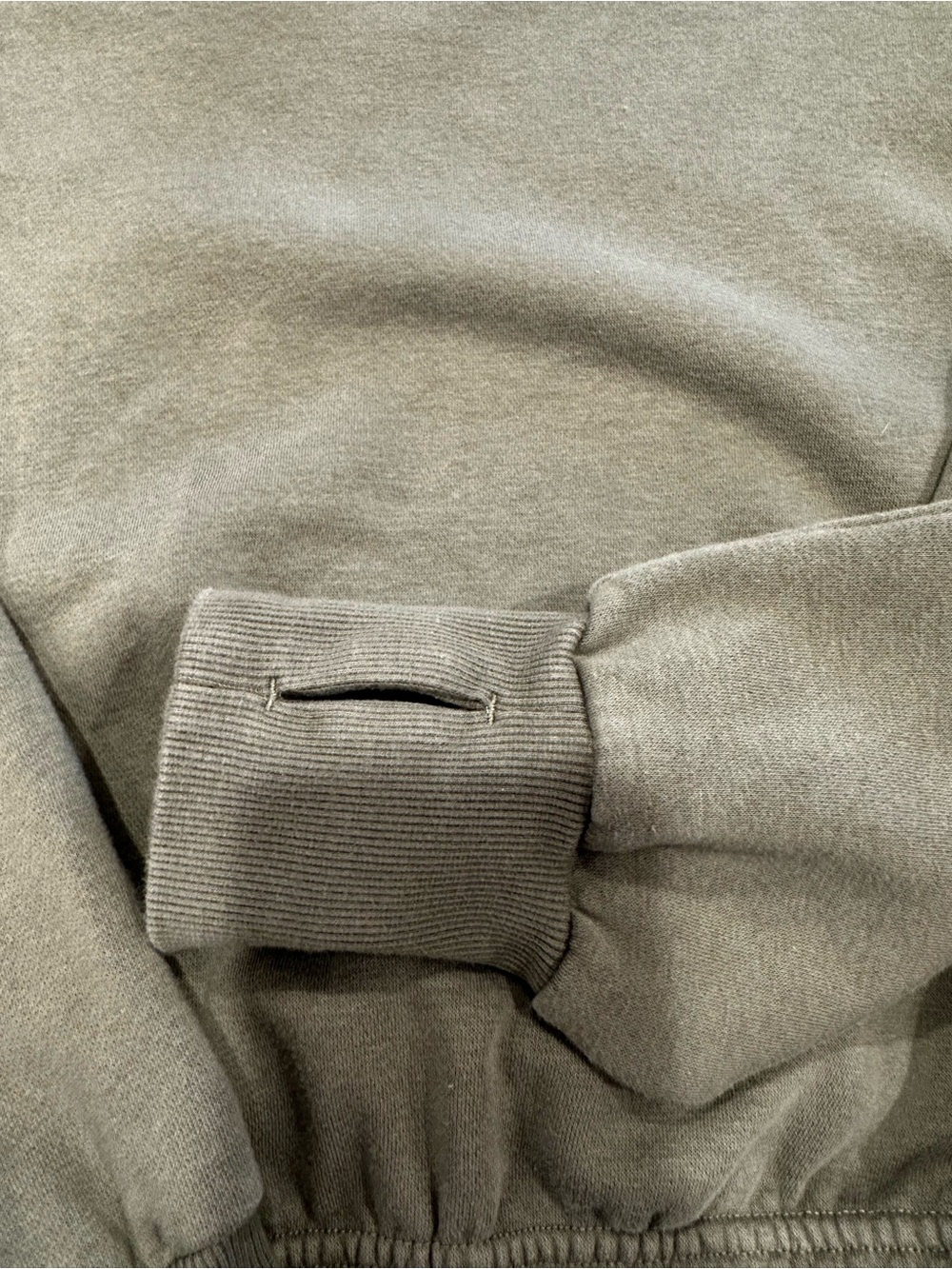 Joy Lab Women’s Cropped Crewneck Sweatshirt - Olive - Picture 2 of 4